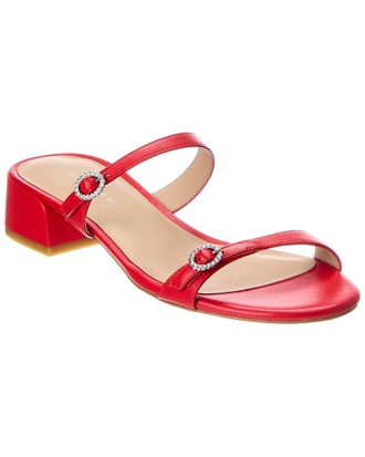 Stuart Weitzman Ginger Xtal Block 35 Leather Sandal