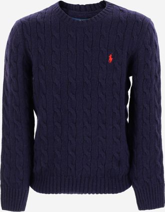 Polo Ralph Lauren Boys Sweater Cable-Knit Wool Navy