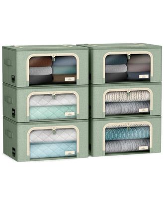 Sorbus 6 Pack Small Foldable Storage Box