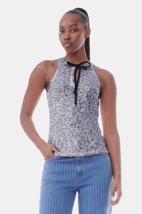 Silver peplum top on sale