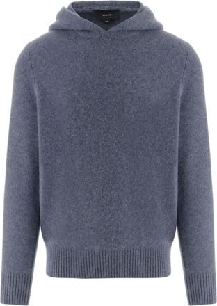 Vince Blue-Gray Hooded Cashmere Sweater