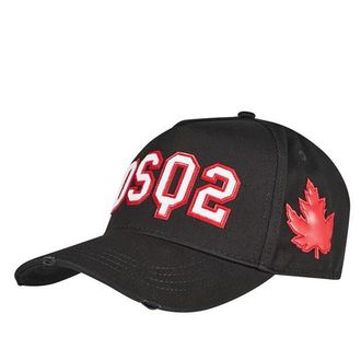 Dsquared2 Mens DSQ2 Maple Leaf Cap Sn22 in Black Cotton - One Size