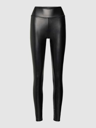 Pieces Leggings in Leder-Optik in Black, Größe XS