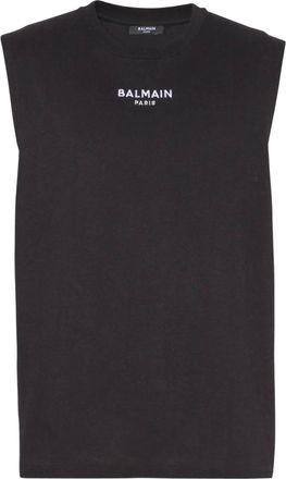 Balmain Canotta con ricamo - Nero