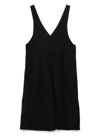 Colour 5 Power Midi-jurk met slub-textuur - Zwart