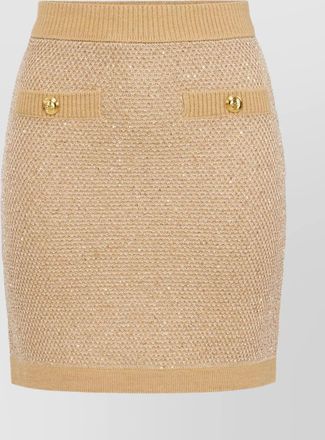 Elisabetta Franchi ribbed knit sequin mini skirt