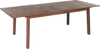 Beliani Beliani - Mesa De Jard&iacute;n Extensible De Madera De Acacia Oscura 180/240 X 100 Cm 8 Personas Sombrilla Cesana