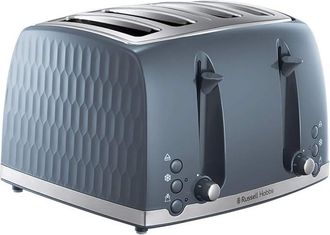 Russell Hobbs Honeycombe 4 Slice Toaster - Grey | TJ Hughes