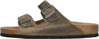 Birkenstock Groene Zomer Slippers Stijlvol Comfort - Heren - Sandalen - Groen - 41 EU - Linnen - Schoenen