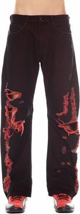 HVMAN Evolve Distressed Baggy Fit Jeans in Black/Red at Nordstrom Rack, Size 32