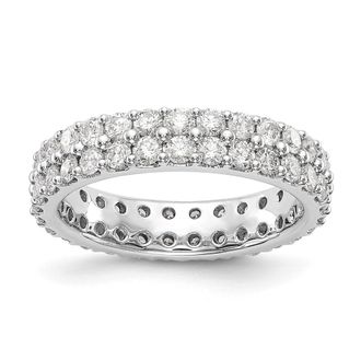 Diamond2Deal 14k White Gold Lab Grown Diamond Eternity Wedding Band Ring 2Ct Clarity- VS Color- D-E