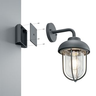Trio Soporte De Montaje De Apliques C&oacute;ncavos Para Exteriores De Trio Lighting Negro 9965-32
