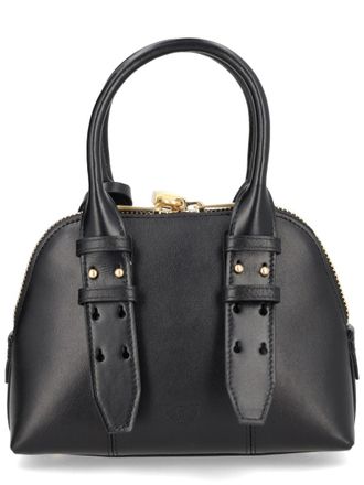 Pinko Womens Bowling Mini Escape Bag Black Leather Shoulder