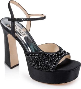 Badgley Mischka Womens Badgley Mischka Bryleigh Sandals Black Bejeweled Vamp Platform VER877