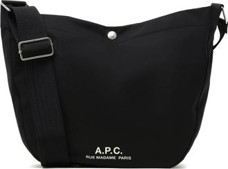 A.P.C. Zwarte Schoudertas met Logoprint - Heren - Schoudertassen - Zwart - ONE Size - Tassen