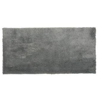 Beliani Alfombra Gris Claro 80 X 150 Cm Poli&eacute;ster Hecho A Mano Pelo Largo Evren