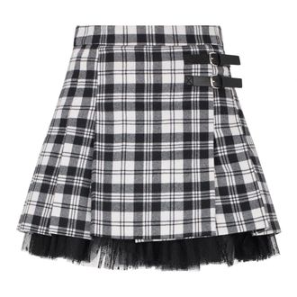Red Valentino Short Skirts, female, Multicolor, Size: XS Tartan Kilt Mini Skirt