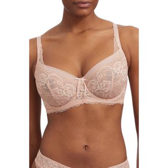 Skarlett Blue Minx Lace Balconette Bra in Cashmere/blush at Nordstrom, Size 36Ddd