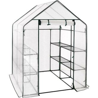 Woltu Serra da Giardino con Telo in pe Vivaio per Piante Fiori da Balcone e Terrazzo 143x143x195 cm trasparente - Woltu