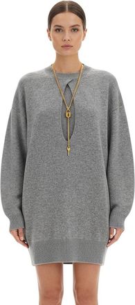 Elisabetta Franchi Grey Crew Neck Mini Dress