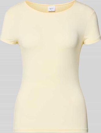 Gina Tricot Slim Fit T-Shirt aus Modal-Mix in Hellgelb, Gr&ouml;&szlig;e XL