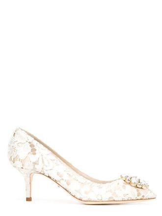 Dolce & Gabbana Lace Rainbow Pumps With 60Mm Brooch