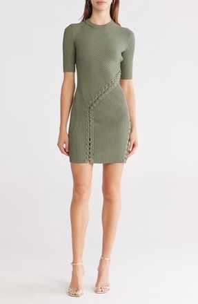 SIMKHAI Gilly Lace-Up Minidress in Park Slope Multi at Nordstrom Rack, Size Large