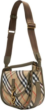 Burberry Womens B Clip Crossbody Bag Beige Synthetic