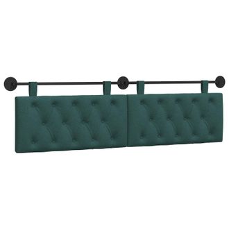 vidaXL Cabecero Colgante Verde Oscuro Tela Vidaxl