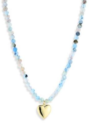 Argento Vivo Blue Heart Necklace in Gold at Nordstrom Rack