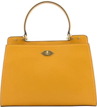 Pourchet Trianon GM - Dames - Handtassen - Geel - ONE Size - Leer - Tassen