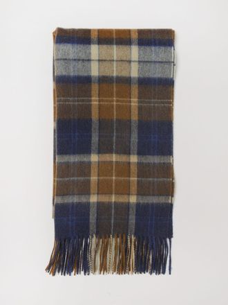 Barbour Tartan Wool Scarf with Fringed Hem