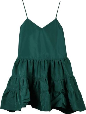 N&deg;21 Green Tiered Ruffle Taffeta Dress