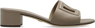 Dolce & Gabbana Schoenen, Dames, Beige, 37 1/2 EU, Leer, Heeled Mules