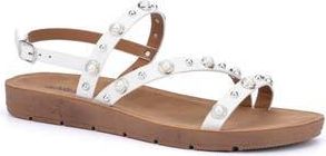Olivia Miller Faux Pearl Slingback Sandal in White at Nordstrom Rack, Size 7