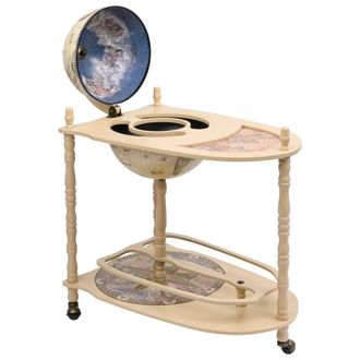 Berkfield Home Freestanding Globe Bar Wind Stand Eucalyptus Wood Green