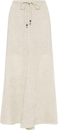 Brunello Cucinelli Gonna lunga in lino - Toni neutri