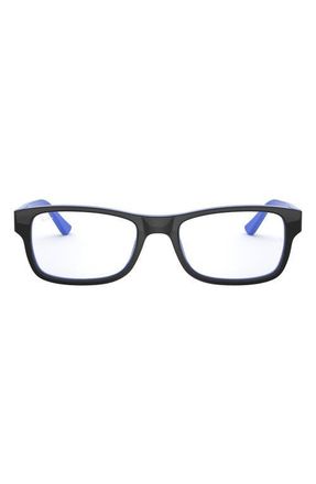 Ray-Ban Unisex 52mm Rectangular Optical Glasses in Blue Black at Nordstrom