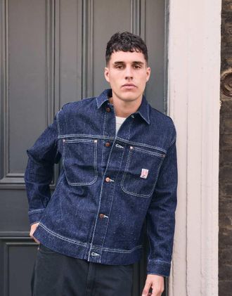Wrangler camicia giacca in denim blu