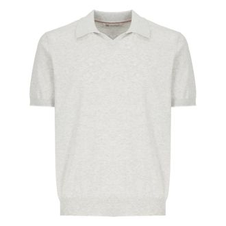 Brunello Cucinelli Brunello Cucinelli, Polo Shirts, male, Gray, Size: 2XL Cotton Polo Shirt