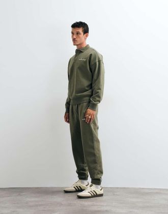 Polo Ralph Lauren joggers relaxed fit pesanti color khaki-Verde