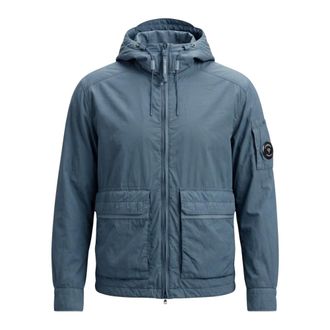 C.P. Company C.p. Company - Chrome-R Hooded Zipped Overshirt - Heren - Jassen - Blauw - Maat: M Zijde