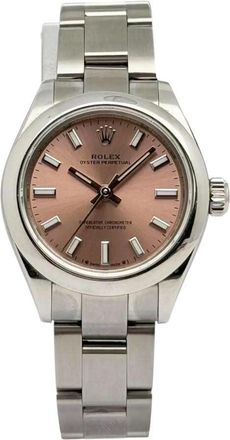 Rolex Pre-owned Rolex Oyster Perpetual Automatic Chronometer Pink Dial Ladies Watch 276200 PSO