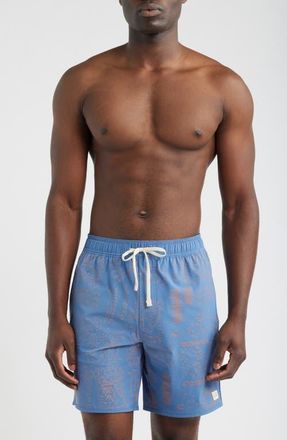 Travis Mathew Coastal Prestige Board Shorts in Blue Horizon at Nordstrom, Size Xx-Large