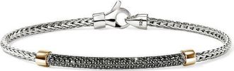 John Hardy JH Essentials Sapphire Pavé Bracelet in Silver/Gold/Black Sapphire at Nordstrom, Size Medium