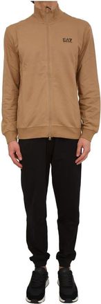 Emporio Armani Zip-through Trainingspak Set - Heren - Vesten met rits - Beige - M - Katoen - Hoodies & sweatvesten