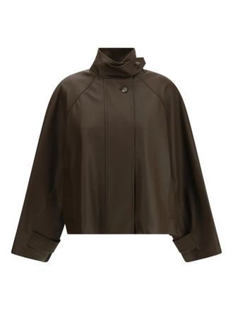 Loewe leather short parka - Marrone