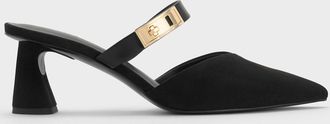 Charles & Keith Lando Faux Suede Heeled Mules