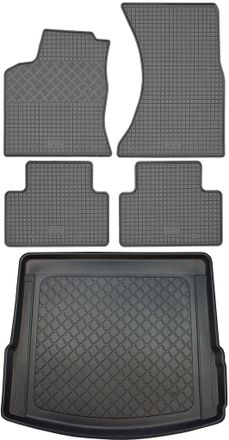 OEM Porsche Macan Suv (5 Puertas) A Partir De Marzo De 2014. Juego: Alfombrillas De Goma Para Coche + Alfombrilla Para Maletero