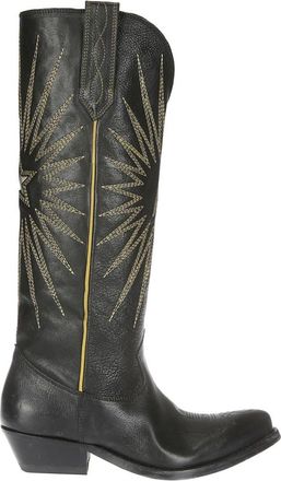 Golden Goose Wish Star Hoge Laarzen - Dames - Hoge Laarzen - Zwart - 37 EU - Leer - Schoenen